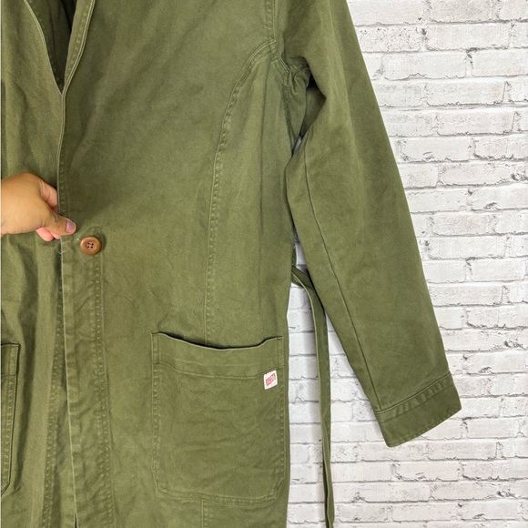 Duluth Trading Olive Green Canvas Utility Trench Jacket - Picture 4 of 5